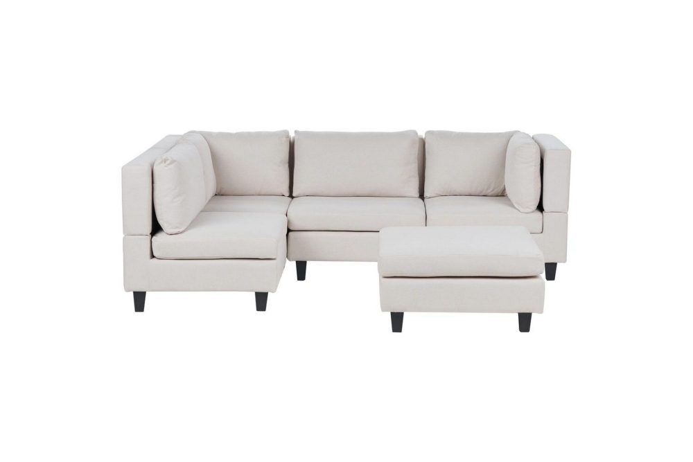 4-sits Hörnsoffa med fotpall Unstad Beige/svart
