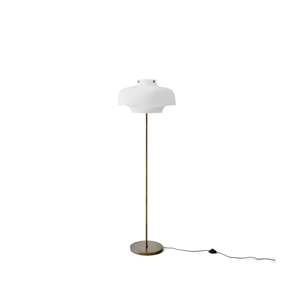 Copenhagen SC14 golvlampa, opal, stativ mässing