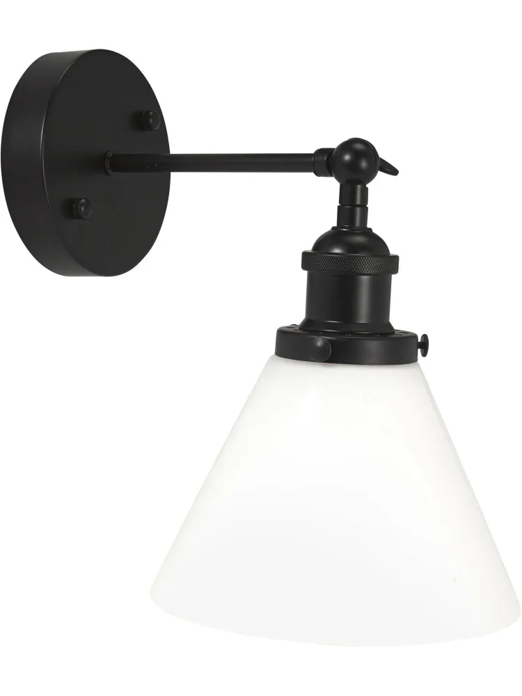 PR Home Lambda 3201807 Vägglampa Metallchassi svart, mjölkvitt glas - Bild 2
