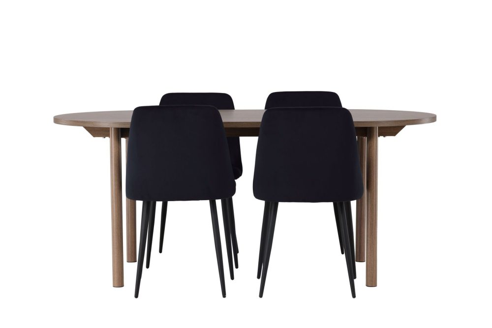 Andy Matgrupp 180 cm Oval med 4 Night stolar