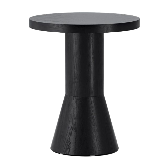 Draft bord Ø40 cm, Svartbetsad ask