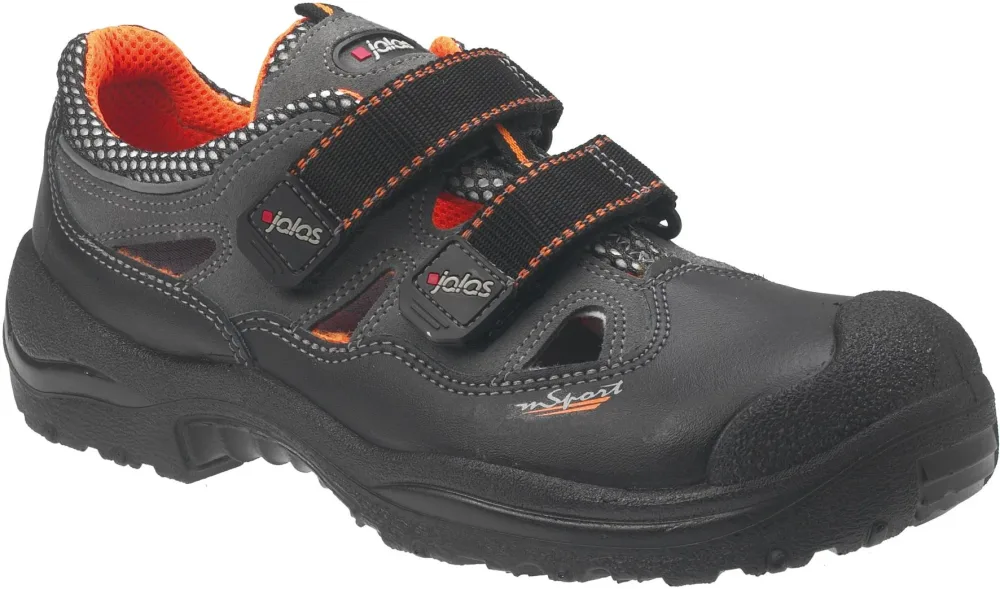 Jalas 3408A Monza Sport Skyddssandal S1P, aluminiumhätta, svart/röd 44