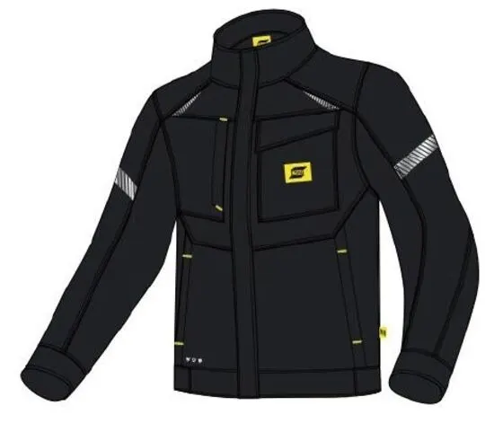 ESAB MW2000 Svetsjacka med flamskydd, svart, stretch L