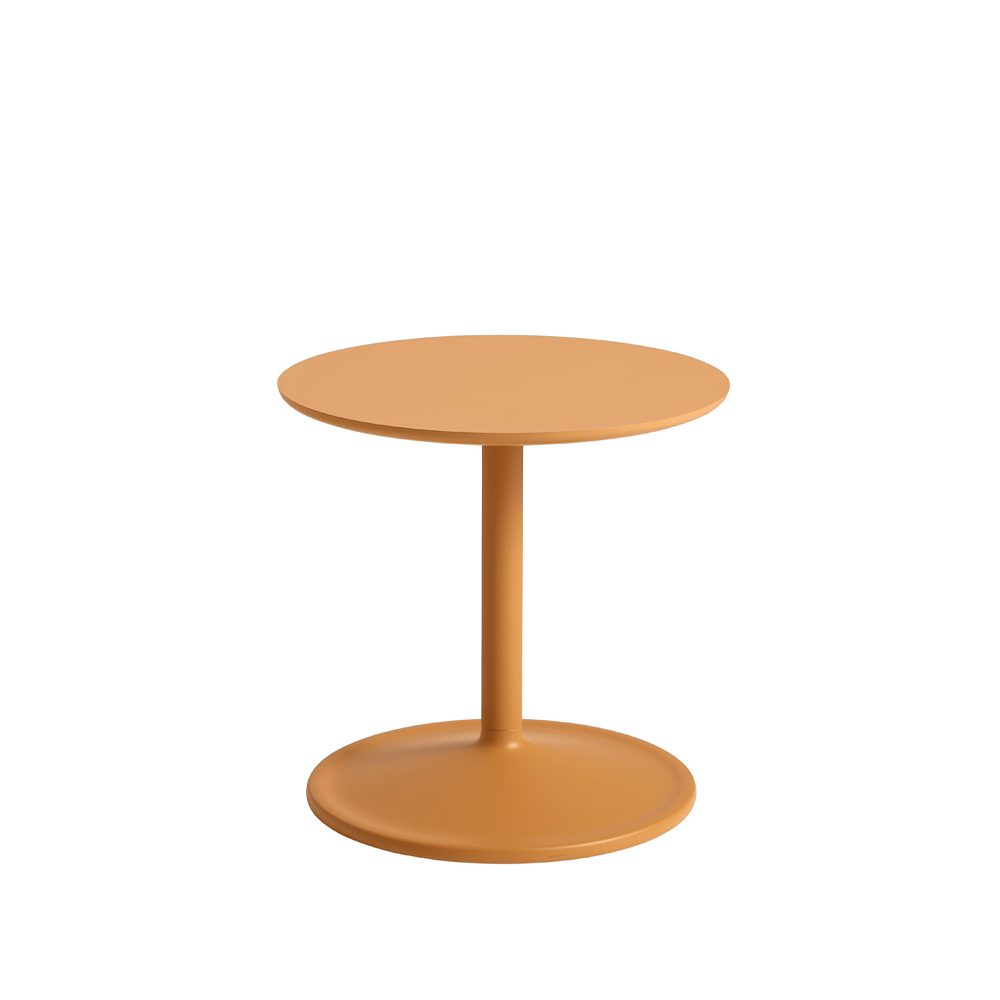Soft sidobord Ø41cm, Orange laminate H: 40 cm