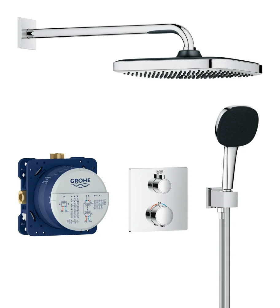 Grohe Precision Thermostat 34882000 Takduschset krom