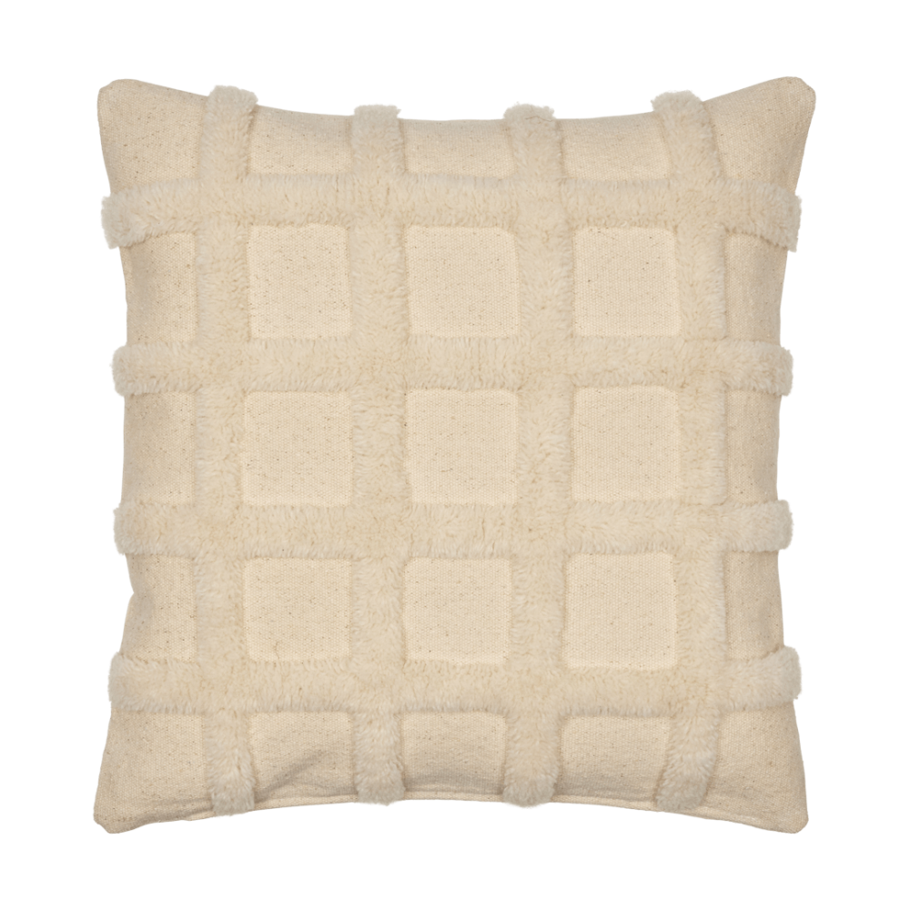 Norte grid kudde, Off-white, 50x50 cm
