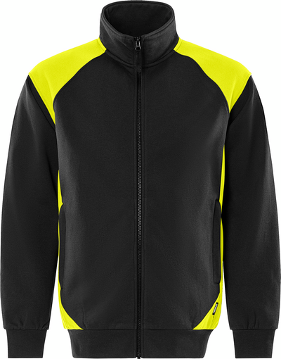 JACKA 7248 GSM SWEATSHIRT SVART/HIVIS GUL STL XL