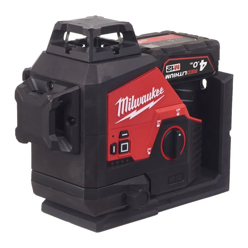 Milwaukee M12 3PLSKIT-401P Treplanslaser – Grön 360° med hög precision