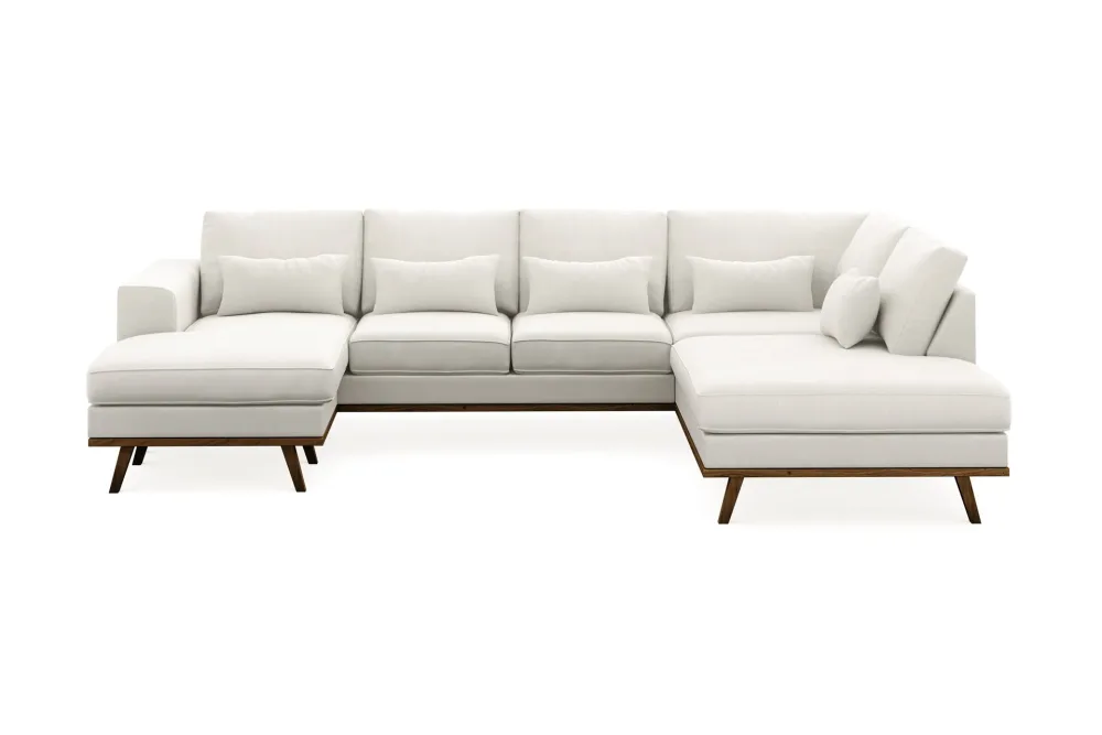 Copenhagen Compact 4-sits Högervänd U-formad Large Soffa med Divan och Schäslong i Tyg