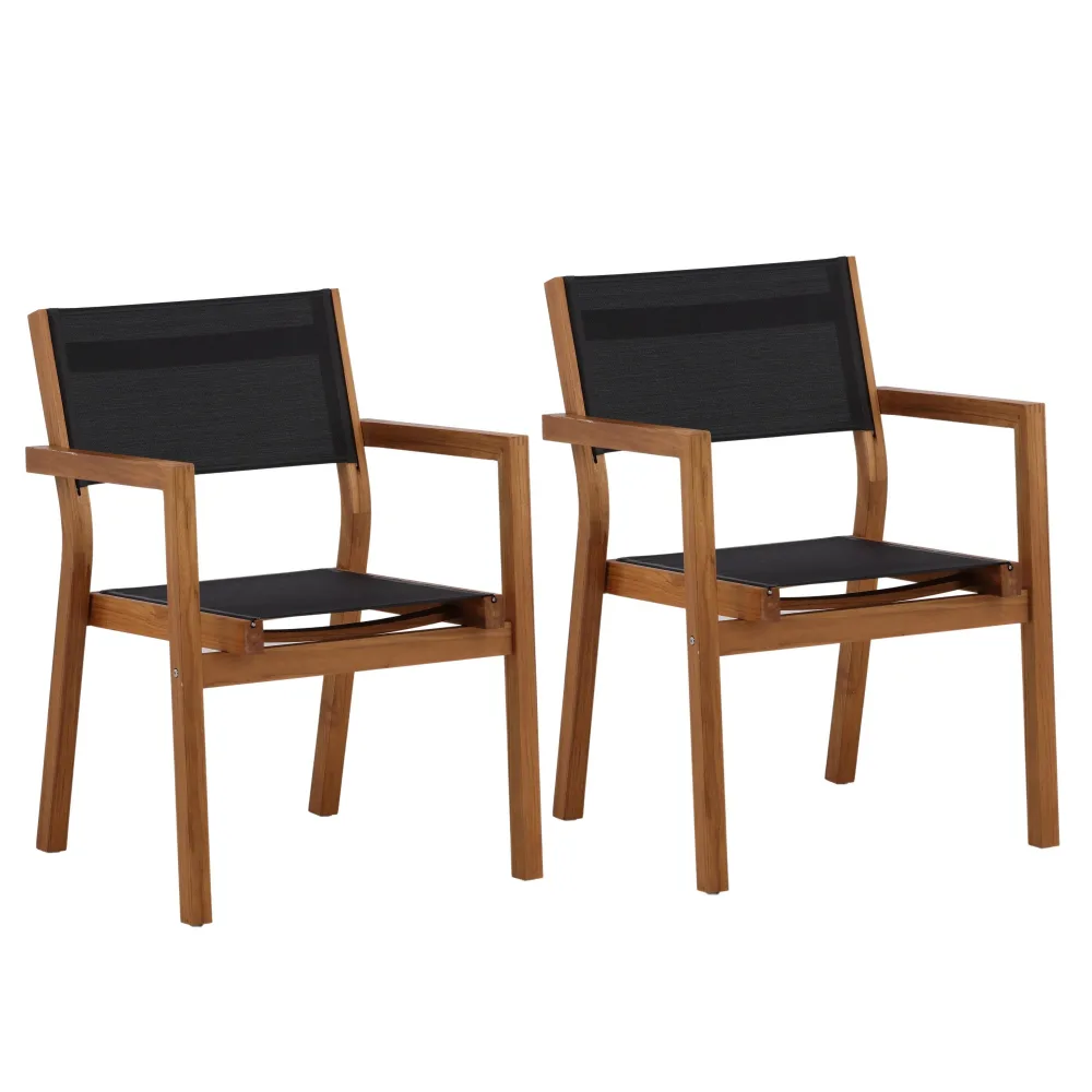 Venture Home Venice 1233-076 Karmstol 2-pack, natur/svart