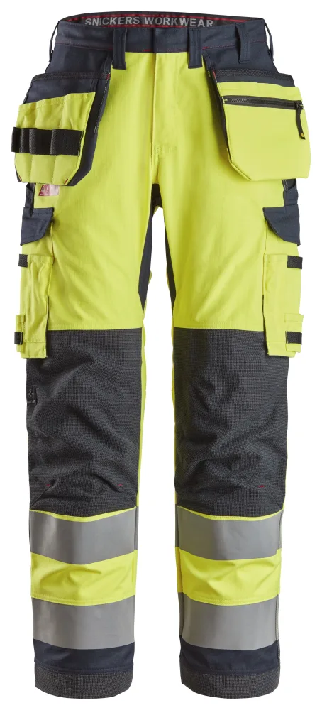 Snickers Workwear 6261 ProtecWork Arbetsbyxa varsel, gul/marinblå, med hölsterfickor 120