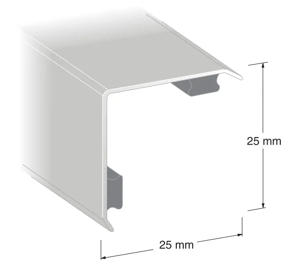 Duri 1163209 Hörnskydd självhäftande, rostfritt stål 1500 x 25 x 25 mm - Bild 2