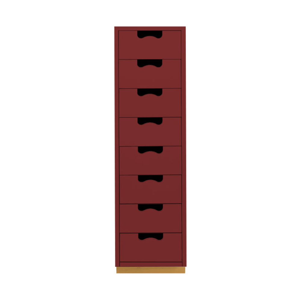 Snö J8 byrå 8 lådor, Brown red