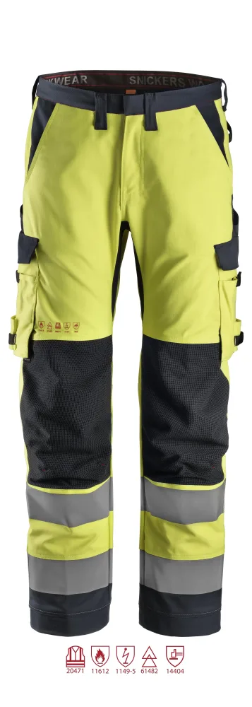 Snickers Workwear 6361 ProtecWork Arbetsbyxa varsel, gul 64