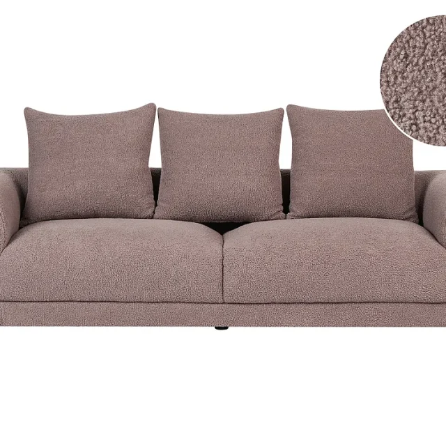 Soffa 3-sits VINLIDEN Bouclé Brun