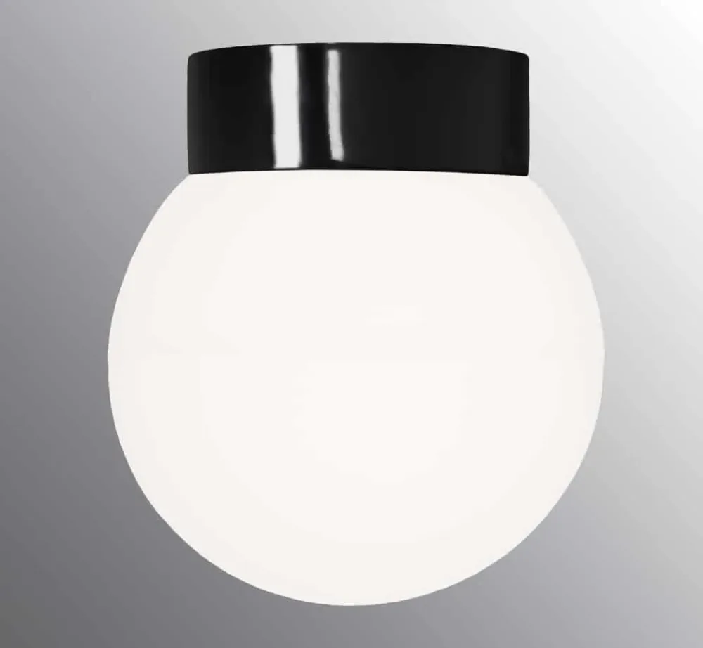 Ifö Electric Classic Glob 200 Takarmatur IP54, rak, E27, opal Svart - Bild 2