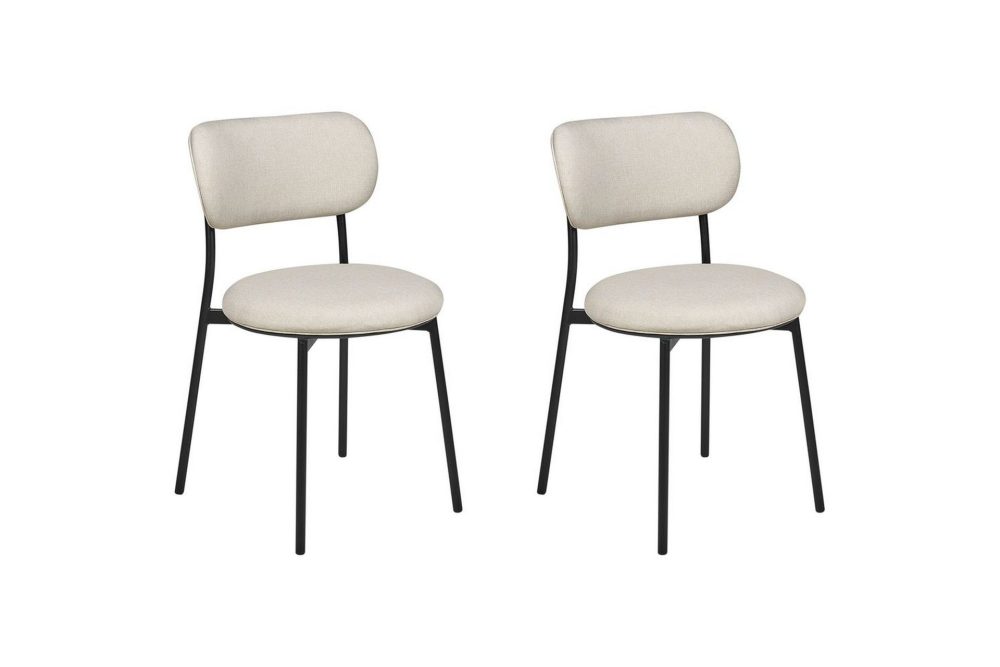 Matsalsstol Casey set om 2 Beige-Svart