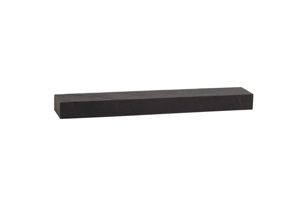 Vägghylla Wohnling svart stenoptik, väggmonterad, svävande hylla, modern loftstil 120 cm