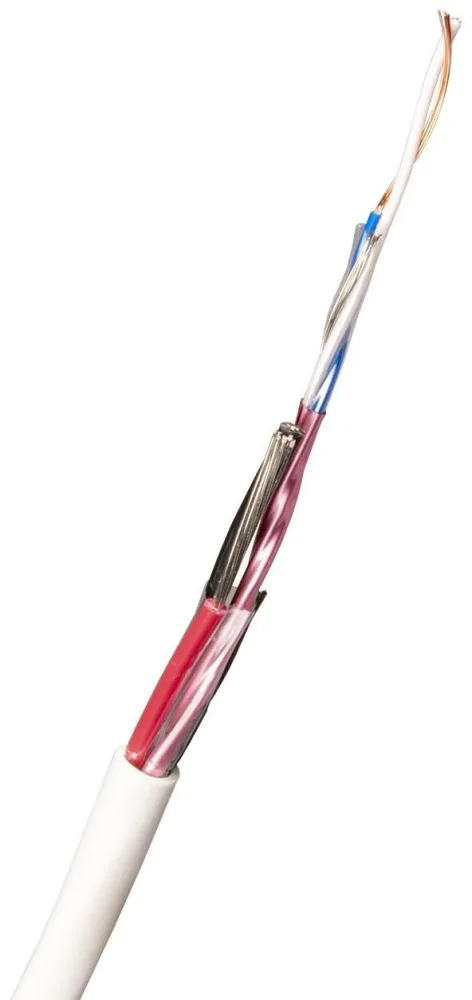 Nexans FLAQQBR Larmkabel 6.5 mm ytterdiameter, vit 100 m, bobin