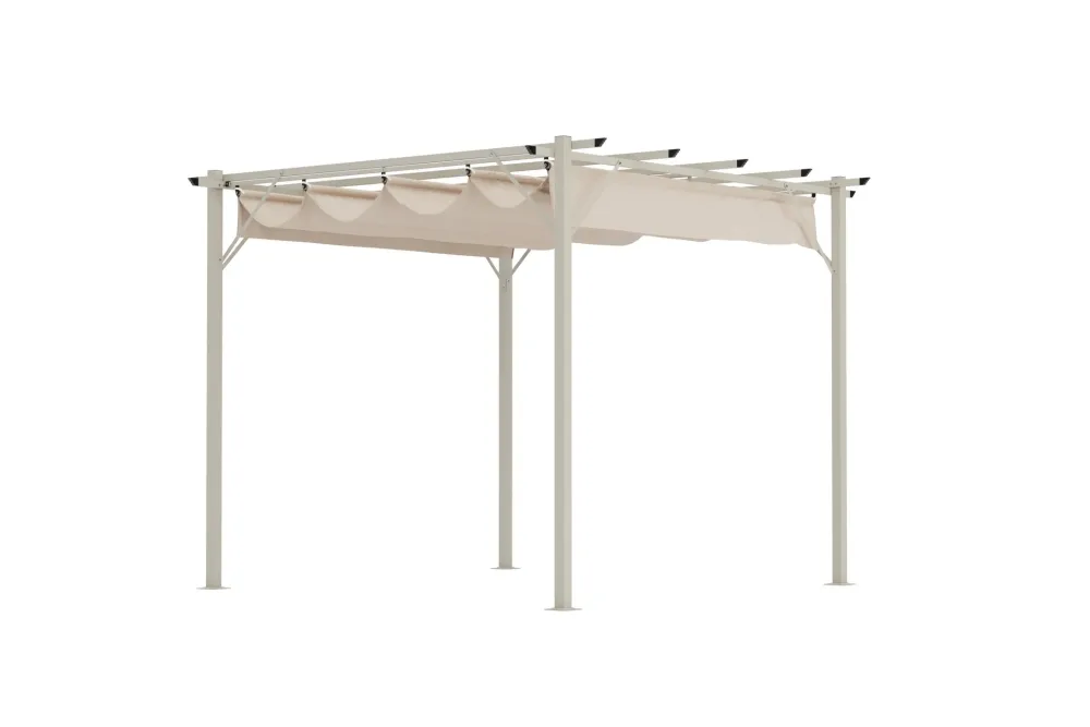 Loppes Pergola med skjutbart tak 3x3 m i stål