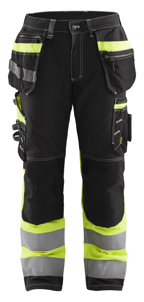 Blåkläder 179413709933D124 Varselbyxa med stretch, svart/varselgul Stl D124 - Bild 2