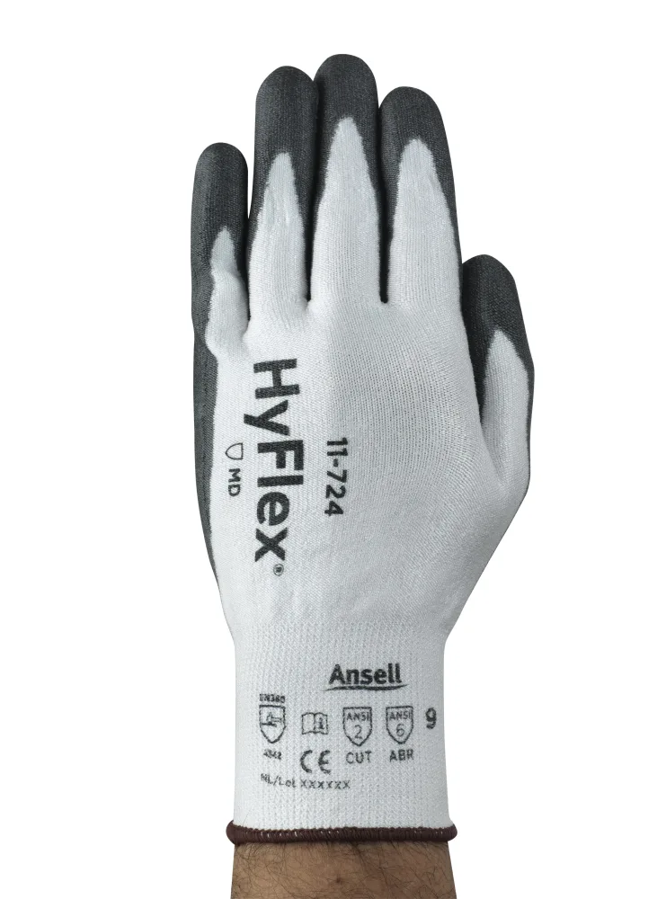 Ansell HyFlex 11-724 Skärskyddshandske ofodrad, PU-beläggning 10
