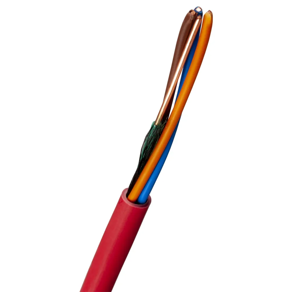 Nexans EQQRB EASY Larmkabel 4 x 1.0 mm, röd 1 m, kapad