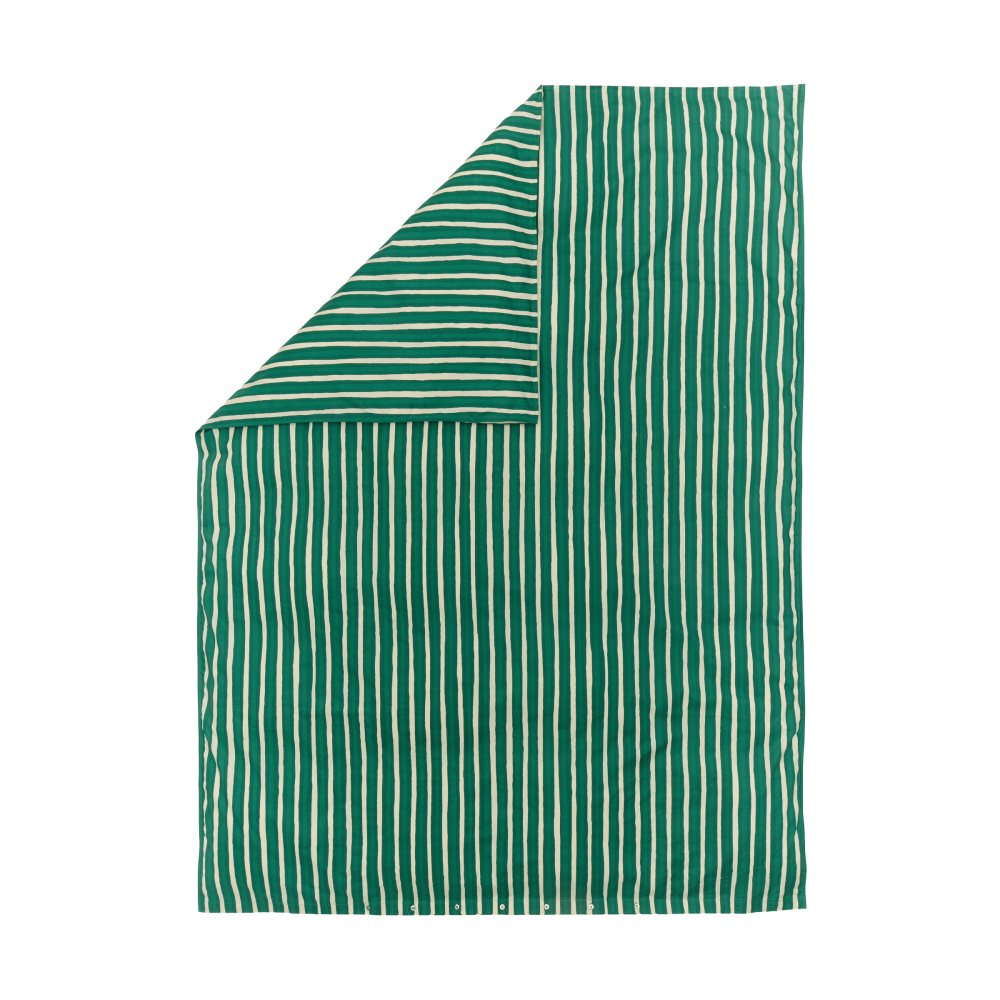 Iso Piccolo påslakan, Off white-emerald