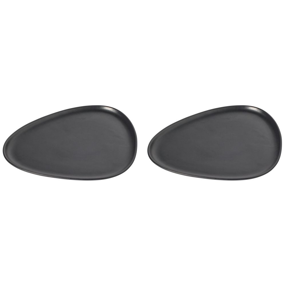 Curve Stoneware middagstallrik 2-pack, Svart