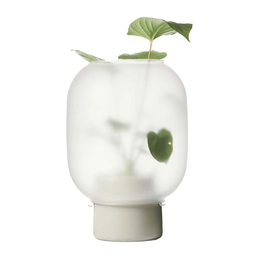 Nebl kruka med frostat glas Ø26 cm, Grå