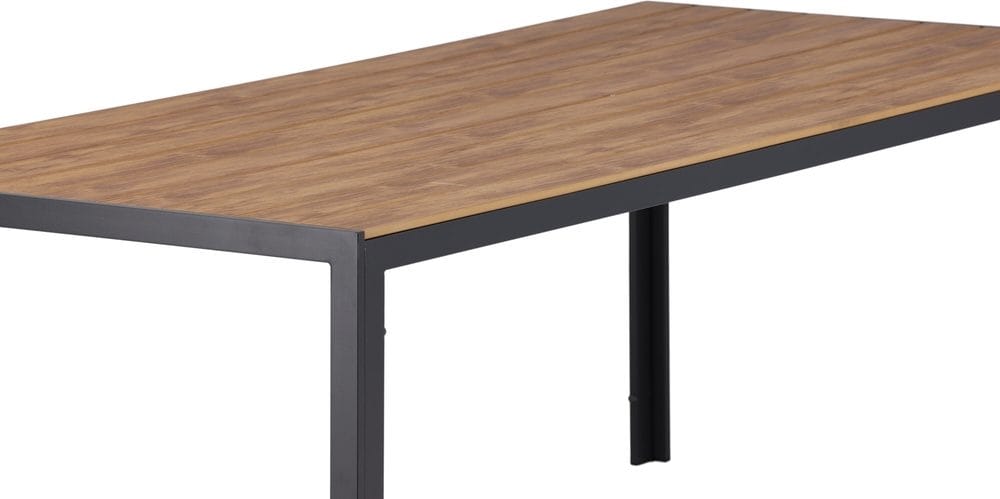 Matbord 205x90 cm i polywood och svart aluminium för uteplats | Break
