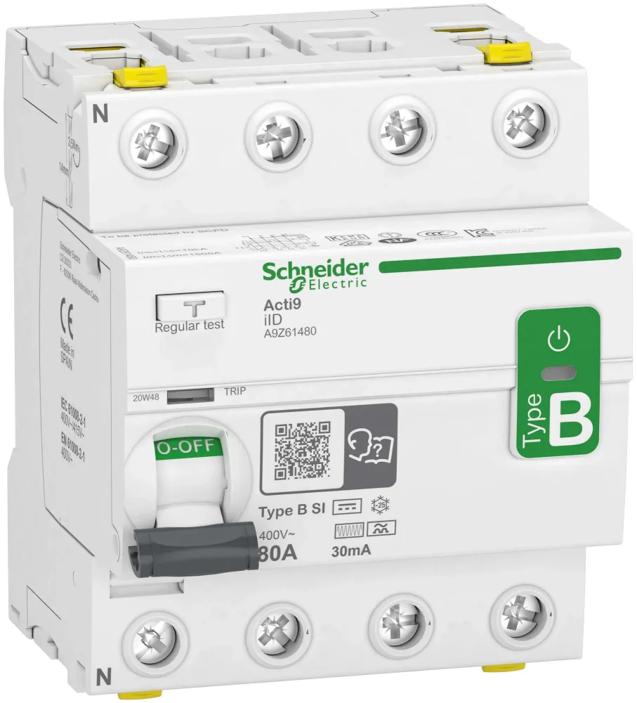 Schneider Electric Acti9 iID Jordfelsbrytare B-SI, 4-polig 80A, 300mA (S) - Bild 2