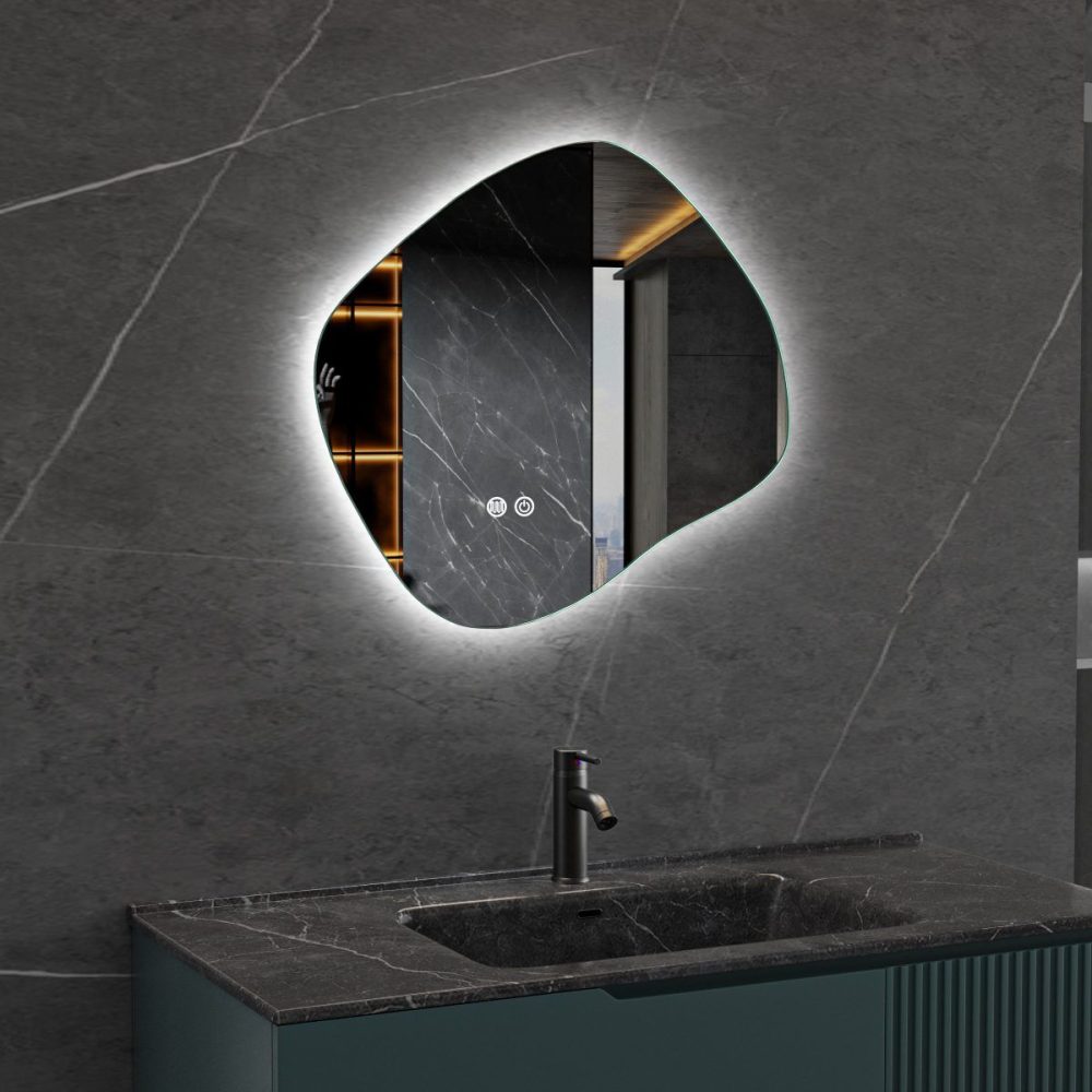 LED-spegel 80x72 cm | Anti-Fog | Justerbar belysning | Lyfco
