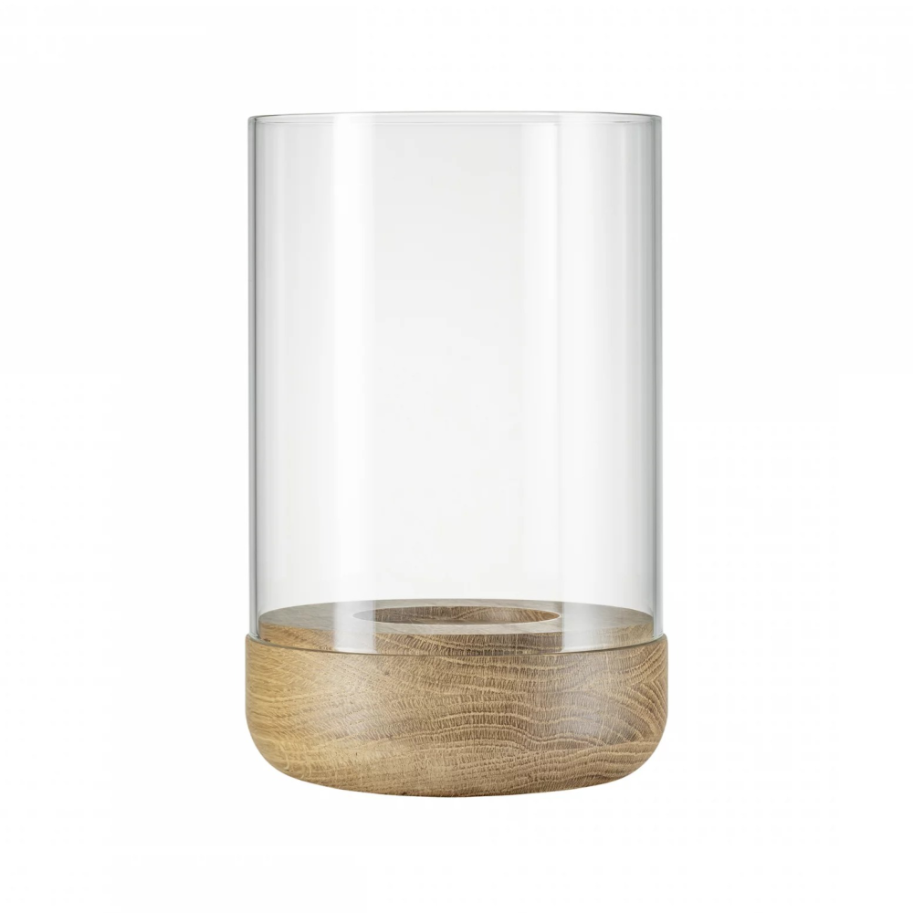 Lanto lanterna ljuslykta M Ø12 cm, Transparent-oak