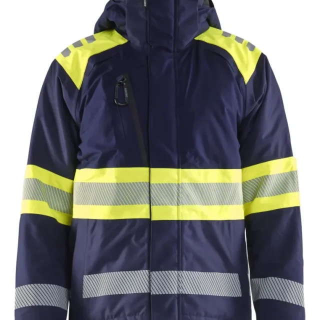 Blåkläder 448019778933XS Vinterjacka varsel, marinblå/gul XS