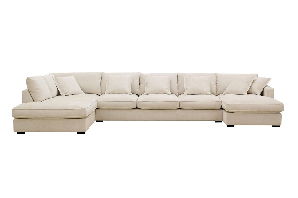 Rossita Lyx 6-sits Vänstervänd U-formad Extra djup Soffa med Divan och Schäslong i Chenille