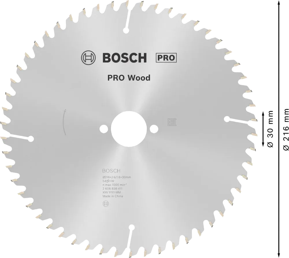 Bosch 2608838411 Cirkelsågklinga 216x30x54T 54T - Bild 2