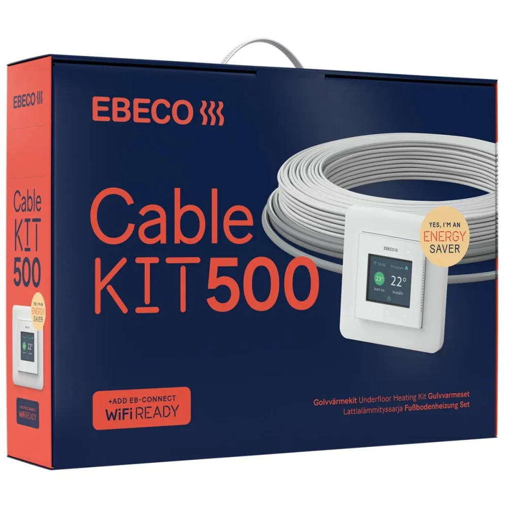 Ebeco Cable Kit 500 Golvvärmekit med värmekabel och termostat 37 m, 400 W