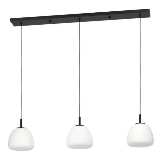 Takpendel Eglo Balmes Svart/Opalvit med 3 Lampor