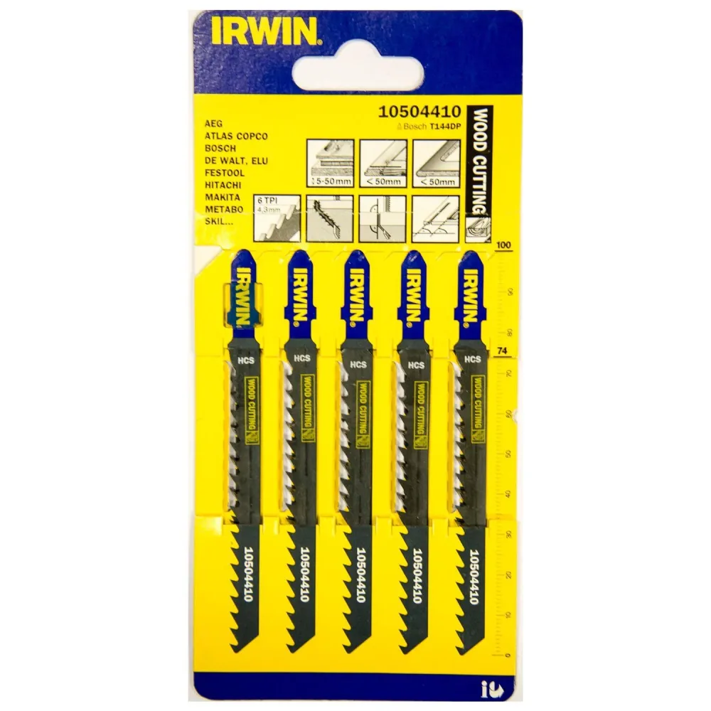 Irwin 10504410 Sticksågsblad 100 mm, 6 TPI, 5-pack