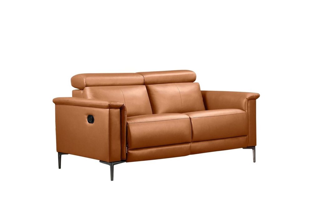 2-sitssoffa Lund Cognac, PU, Manuell vilstol