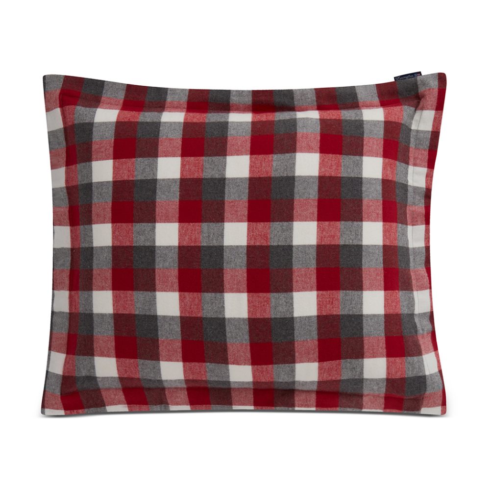 Checked Flannel örngott 50x60 cm, Red-dark grey