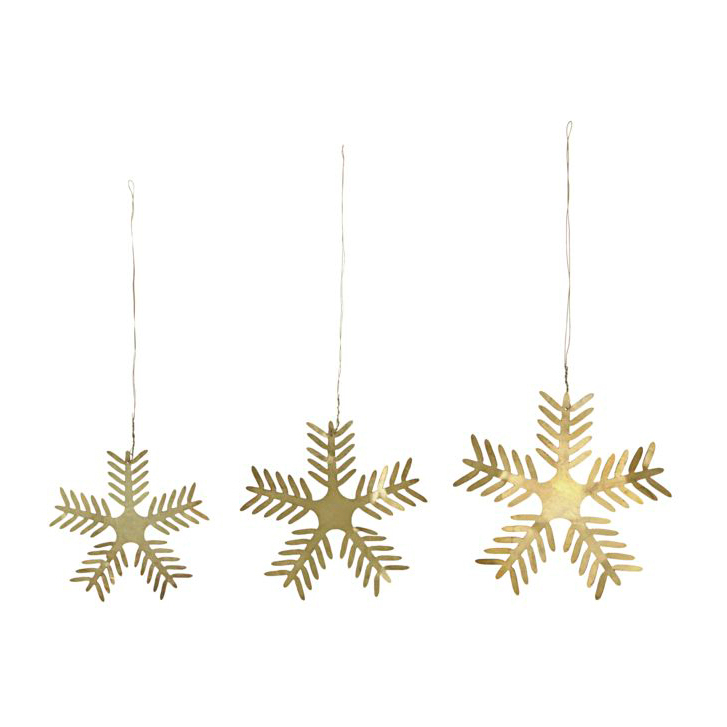 Stars Lamet julhänge 3-pack, Antik mässing