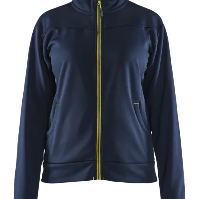 Blåkläder 339425268633S Tröja marinblå(gul, helzip S