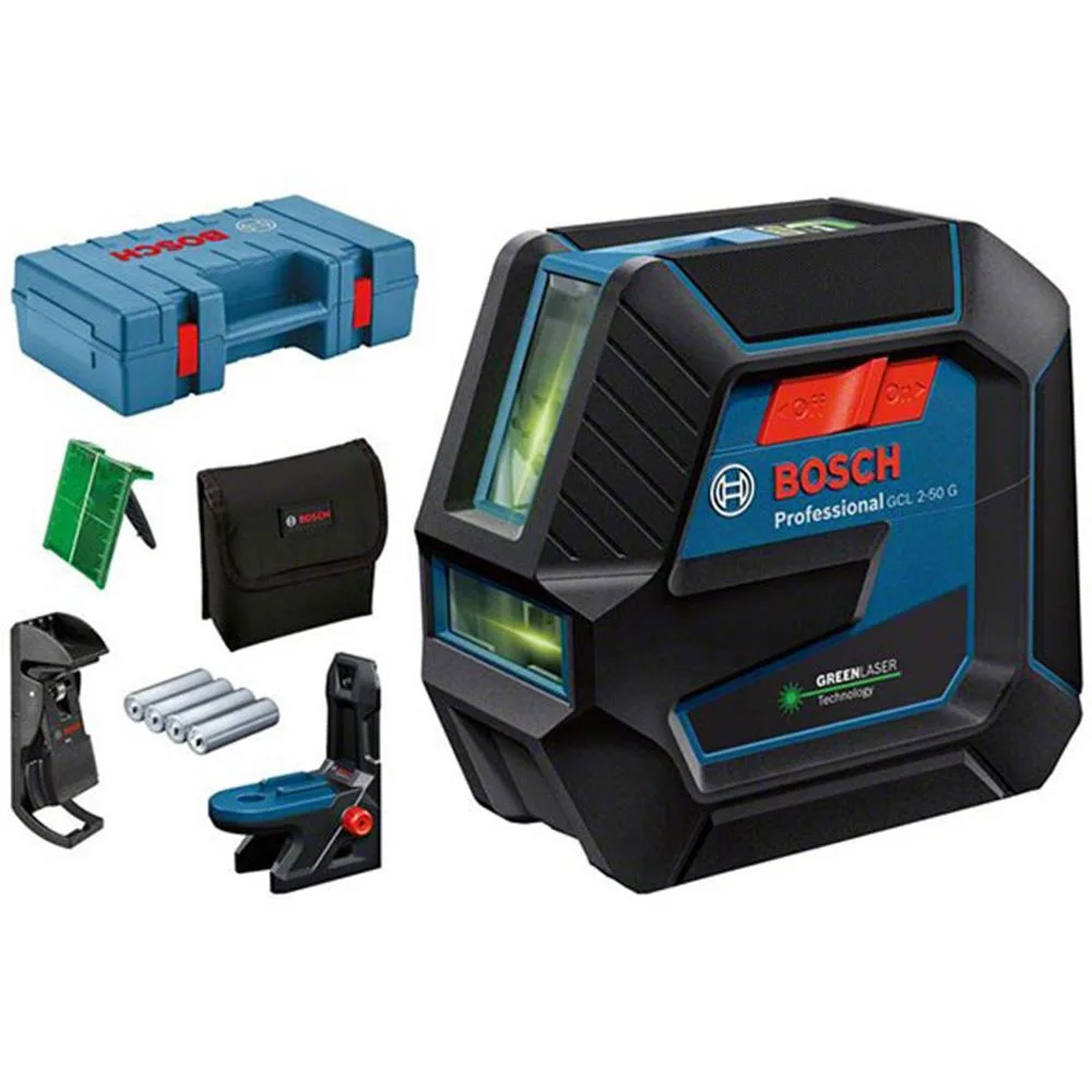 Bosch GCL 2-50/RM10 Kombilaser grön, med väska och batterier