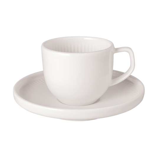 Afina espressokopp 5 cl med fat, White