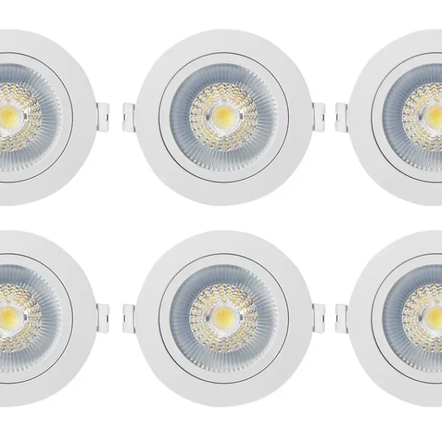Westal WLD FR72 Flex Tilt Downlight 7 W, 650 lm, justerbar färgtemperatur 6-pack
