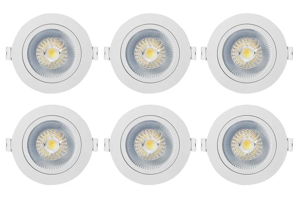 Westal WLD FR72 Flex Tilt Downlight 7 W, 650 lm, justerbar färgtemperatur 6-pack