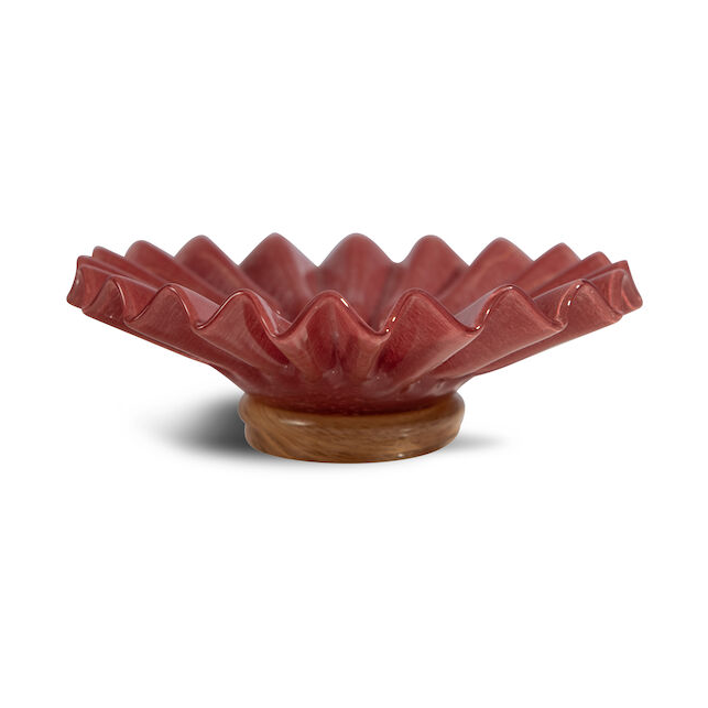Lori skål M Ø18 cm, Bordeaux-beige