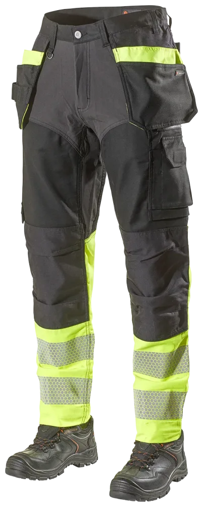 L.Brador 1074PB Arbetsbyxa svart/hi-vis orange, klass 1 Svart/Hi-vis orange